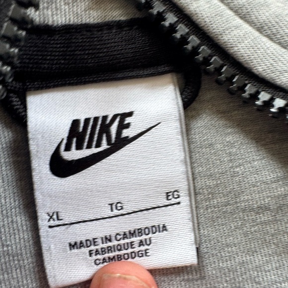 Nike Tech Fleece Hoodie Dark Heather Grey Black OG Full Zip Size XL zip missing - Picture 3 of 5